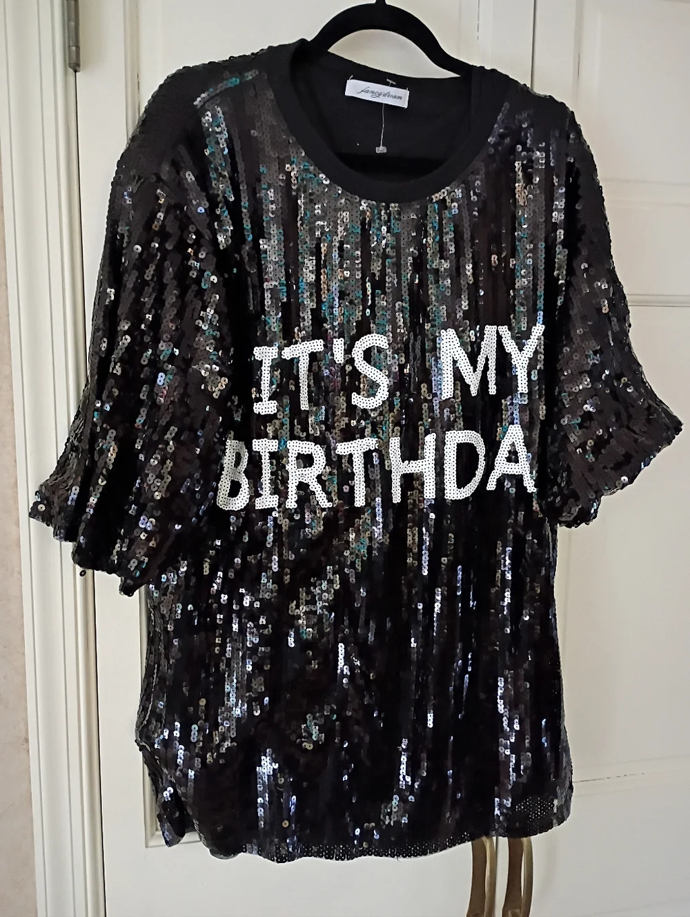 Black Sequin Party Tunic Dress - It's My Birthday